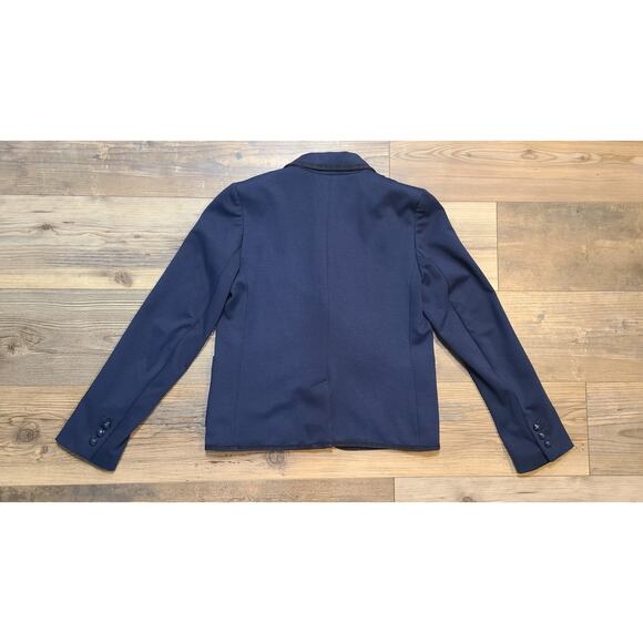 Gap The Academy Schoolboy Uniform 2 Button Blazer Womens 6 Navy Denim Edges - Picture 12 of 12